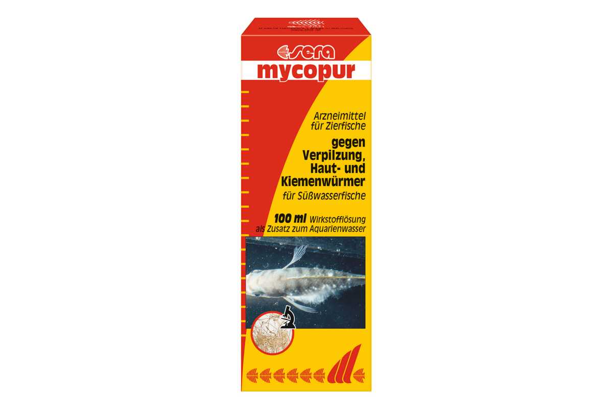 sera-mycopur-100-ml-Verpilzungen-bei-Zierfischen-gegen-Hautwürmer-Kiemenwürmer-zur-Behandlung-gegen-Laichverpilzung
