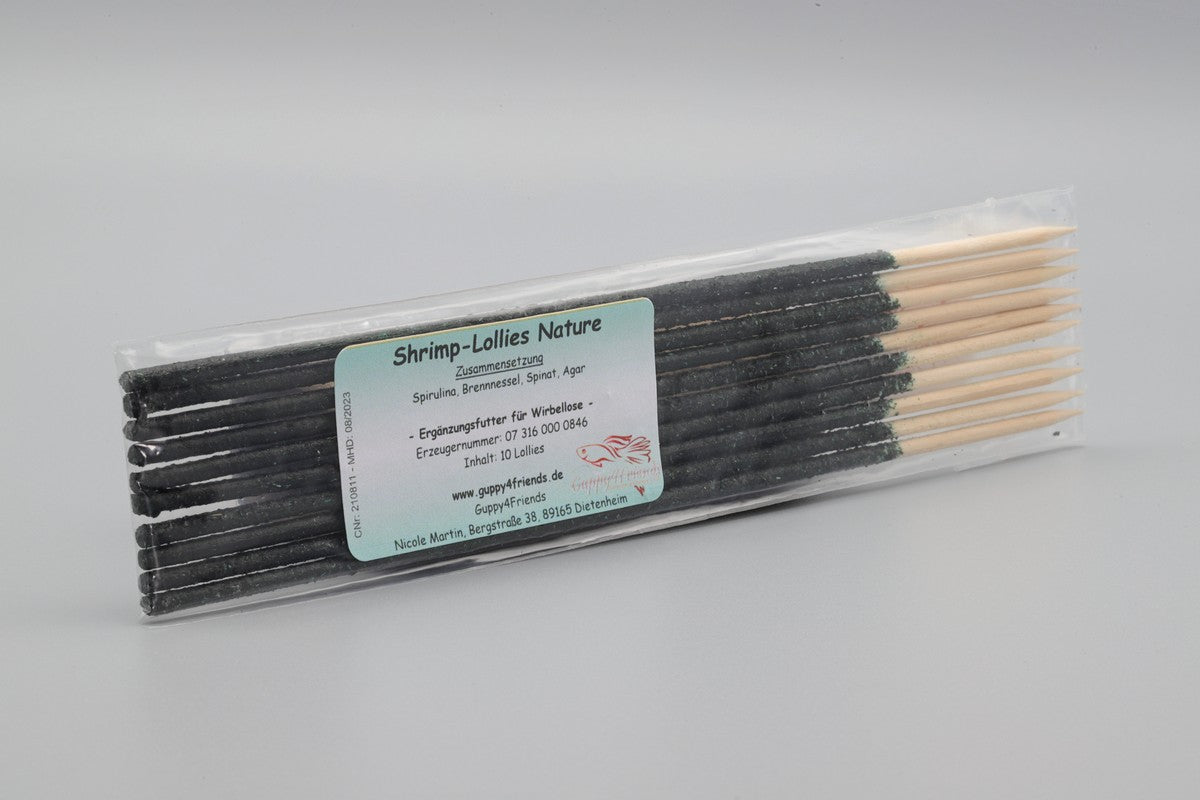 Shrimp Lollies Nature. Garnelen Lollies und Garnelen-Lutscher. Spirulina Lollies mit Brennnessel, spinat und Agar. Ergänzungsfutter für Wirbellose.