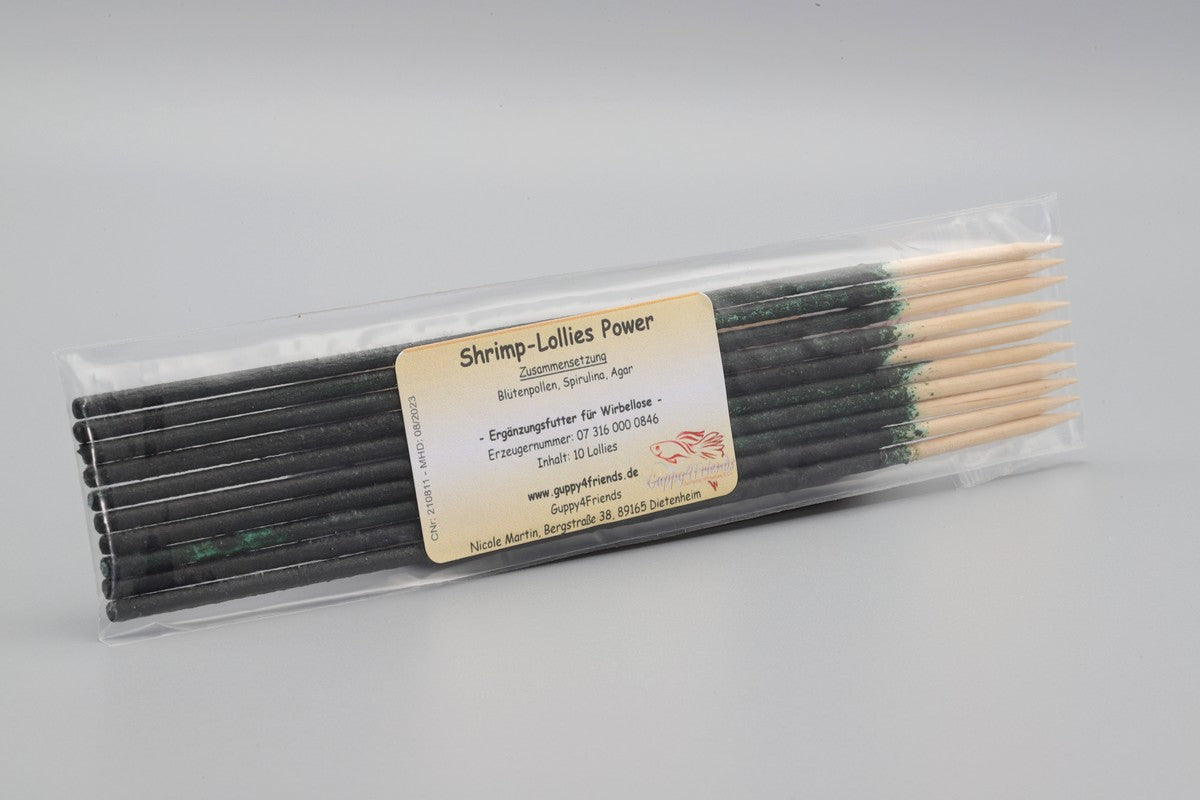 Shrimp Lollies Power. Blütenpollen Spirulina Agar. Shrimp Lolly für Zwreggarnelen. Knabberspaß für Garnelen.