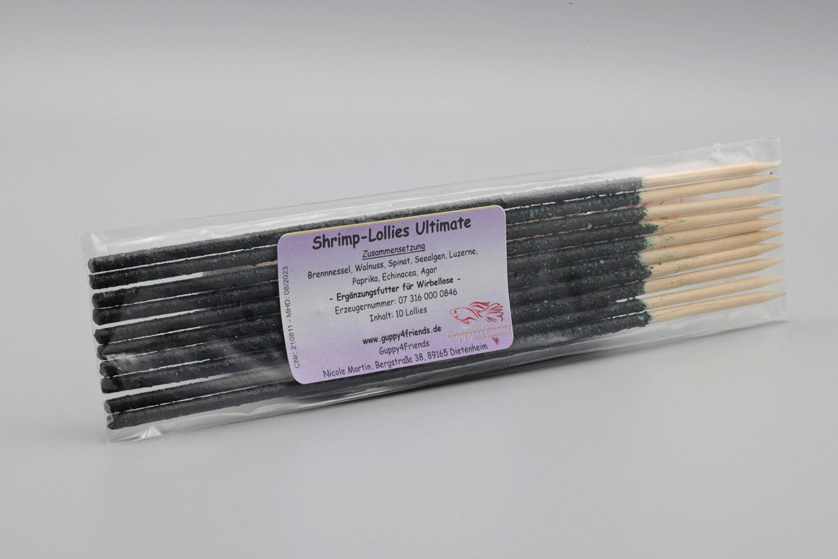 Shrimp Lollies Ultimate. Shrimp Lolly aus Brennnessel, Walnuss, Spinat, Seealgen, Luzerne, Paprika, Echinacea, Agar. Ultimativer Garnelen Lolly für Zwerggarnelen.