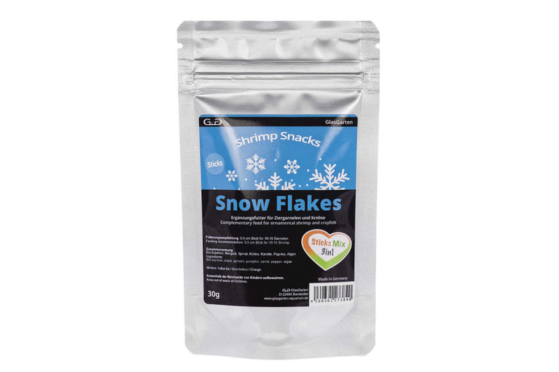 GlasGarten Shrimp Snacks Snow Flakes Sticks Mix 3in1