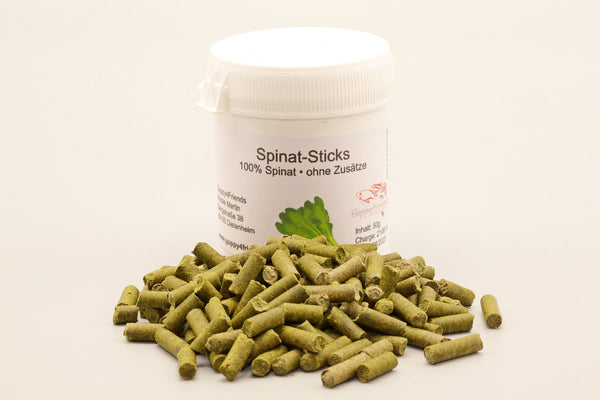 Futtersticks Spinat. Garnelenfutter Spinat. 100% natürliches Garnelenfutter für Zwerggarnelen. Ballaststoffreiches Garnelenfutter. 