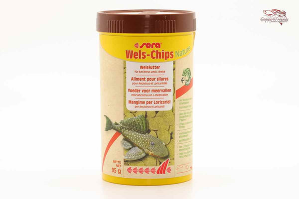 sera-Wels-Chips-Welsfutter-Ancistrusfutter-L-Welse-prebiotischer-Wirkung-gesunde-Ernährung-Welse-formstabile-Futtertabs-Tabletten-Welse-Futtertabletten-Weidenrinde-Erlenzapfen